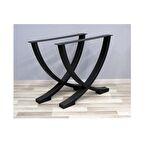 Oval Yarım Ay Şeklinde Tasarlanmış Yemek Çalışma Kütük Ahşap Ofis Yemek Masası Metal Ayak