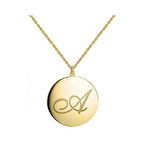 14 Ayar Altın Madalyon Harf Kolye - AD14
