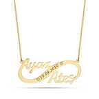 Harem Altın 14 Ayar Altın Sonsuzluk İsim Kolye - AD45