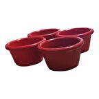 1. Kalite Polikarbon Kırılmaz Sosluk / Reçellik /Minimal Kase 12'Li Kırmızı