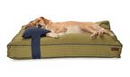 Petza Üstü Açık - Yastıklı Haki - Lacivert Büyük - Orta Irk Köpek Yatağı