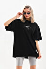 35 AVM Unisex Baskılı Oversize T-Shirt - Siyah