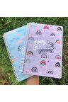 Atakids Lizy 120 Yaprak 17x24cm Baskılı Bristol Kapak Spiralli Çizgili Defter 2'li Set