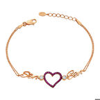 Gümüş Rose Kalpli Sen Ben Kadın Bileklik