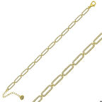 Gümüş Gold Oval Taşlı Kadın Bileklik