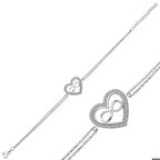 Gümüş Kalp Sonsuzluk Kadın Bileklik