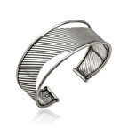 Gümüş Eskitme Desenli Kadın Bilezik