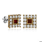 Gümüş Otantik Kare Çivili Kadın Küpe