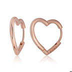 Gümüş Loved Yazılı Taşsız Kalp Kadın Küpe