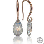 Swarovski Crystal Taşlı Gümüş Damla Sallantılı Kadın Küpe