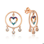 Gümüş Kalpli Halka Kadın Küpe