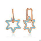 Gümüş Fosforlu Mavi Yıldız Küpe