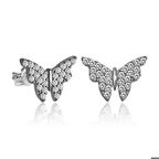 Gümüş Beyaz Kelebek Küpe