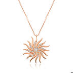 Gümüş Rose Rüzgar Gülü Kadın Kolye