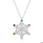 Gümüş Renkli Taşlı Kar Tanesi Kadın Kolye