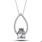 Gümüş Beyaz Taşlı Damla Kadın Kolye