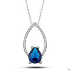 Gümüş Mavi Taşlı Damla Kadın Kolye