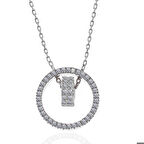 Gümüş İç İçe Geçmiş Halka Kadın Kolye