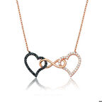 Gümüş Sonsuzluk İki Kalp Kadın Kolye