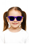 Sevimli Çocuk Güneş Gözlüğü Mor Çekik Çerçeve UV 400 Korumalı CE Belgeli Kids Çocuk Güneş Gözlüğü