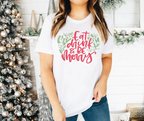 Aesco Yılbaşı Noel Baskılı Kısa Kollu Oversize Bisiklet Yaka T-shirt - Beyaz