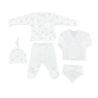 Andywawa Ac25560 Newborn Set Tinny Ships 5'li Hastane Çıkışı Ekru