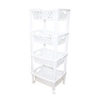 4 Katlı Sepet Düzenleyici - Raf Ünitesi Tekerlekli 400x295x960mm