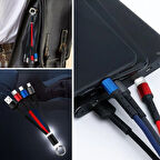 Işıklı Anahtarlık Model 3 İn 1 Usb Çıkışlı Mikro,type-c Ve İphone Uyumlu Şarj Kablosu