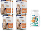 Kedi Tavuklu Konserve Yaş Mama 415 GR X 4 Adet + Kedileriniz için Kalsivit D Vitamini 60 Tablet