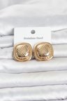 316L Çelik Gold Renk Düğme Model Kadın Küpe 5886