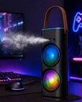 RGB Işıklı Spreyli Masa Fanı Çift Motorlu Güçlü Üflemeli Taşınabilir Fan