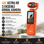 Northcity Ally Q8 PocketPro 4K Dijital Vlog ve Aksiyon Kamerası - 3 Eksenli Stabilizasyonlu