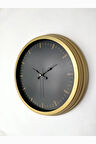 Dekoratif 40 cm Metal Gold Golden Duvar Saati