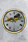 Dekorasyon 40 Cm Gold Metal Mutfak Duvar Saati