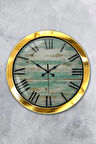36 Cm Gold Metal Eskitme Romen Duvar Saati