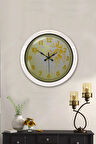 Hediyelik 36 Cm Beyaz Metal Yellow Duvar Saati
