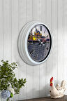 Hediyelik 40 Cm Beyaz Metal Home Duvar Saati
