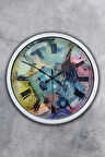 40 Cm Beyaz Metal Mix Color Duvar Saati