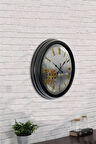 Hediyelik 40 Cm Siyah Metal Alanya Duvar Saati