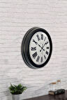 Hediyelik 40 Cm Siyah Metal Antique Duvar Saati