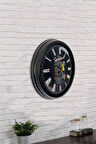 Hediyelik 40 Cm Siyah Metal Içecek Duvar Saati