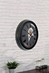 Hediyelik 40 Cm Siyah Metal Kadın Duvar Saati