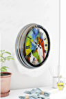 Hediyelik 40 Cm Krom Metal Rengarenk Duvar Saati