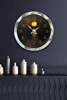 Hediyelik 36 Cm Krom Metal Gece Duvar Saati