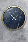 40 Cm Eskitme Metal Black Marble Duvar Saati