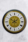 40 Cm Siyah Metal Yellow Duvar Saati