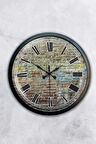 40 Cm Siyah Metal Vintage Duvar Saati