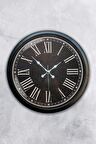 40 Cm Siyah Metal Siyah Duvar Saati