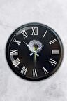 40 Cm Siyah Metal Romen Klasik Duvar Saati