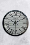40 Cm Siyah Metal Roman Duvar Saati